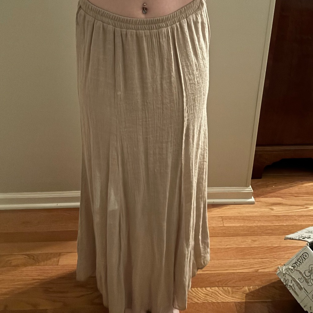 New Directions Beige Maxi Skirt